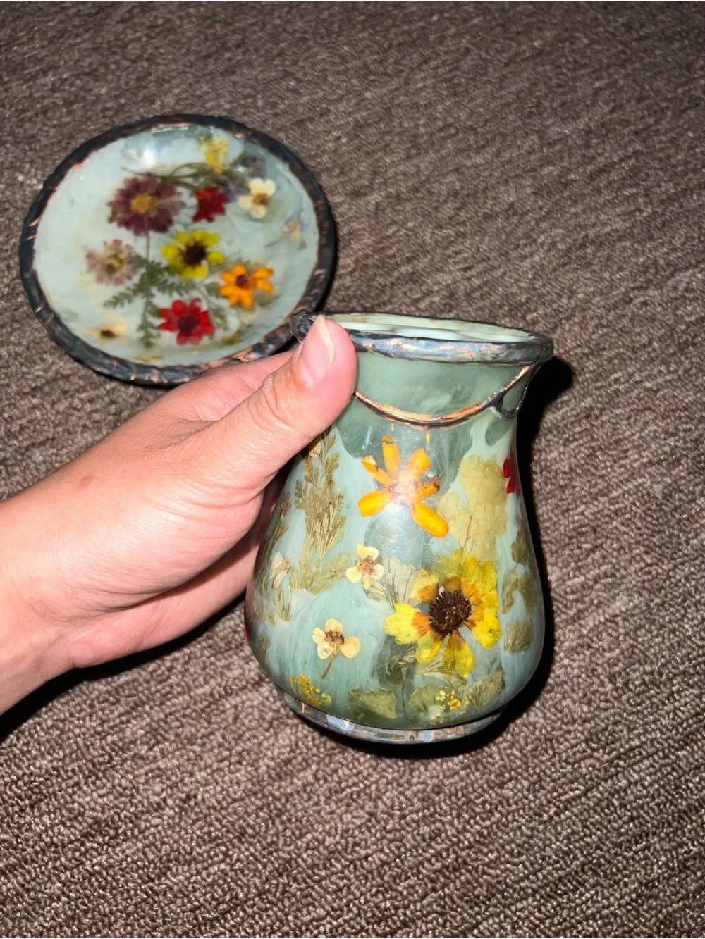 Floral Toothbrush and Soap Holder